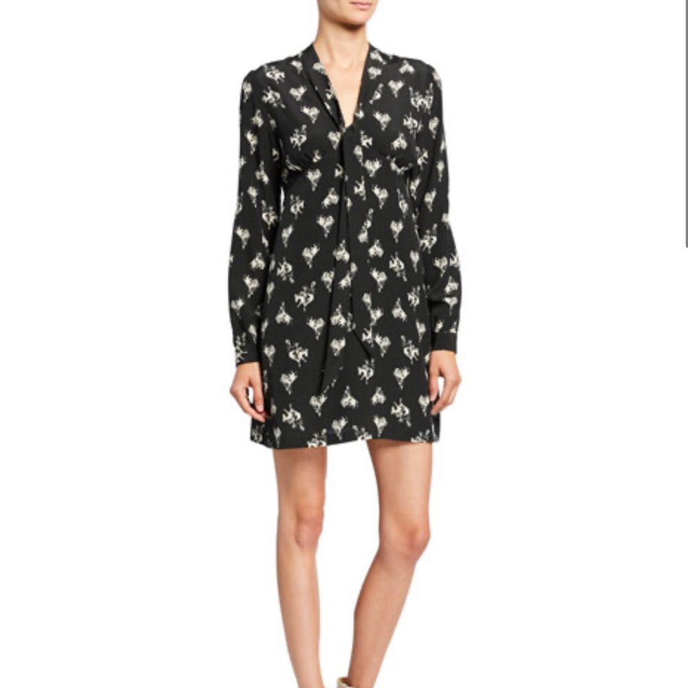 NWT Re/Done Neck Tie Equestrian Horse Print Dress